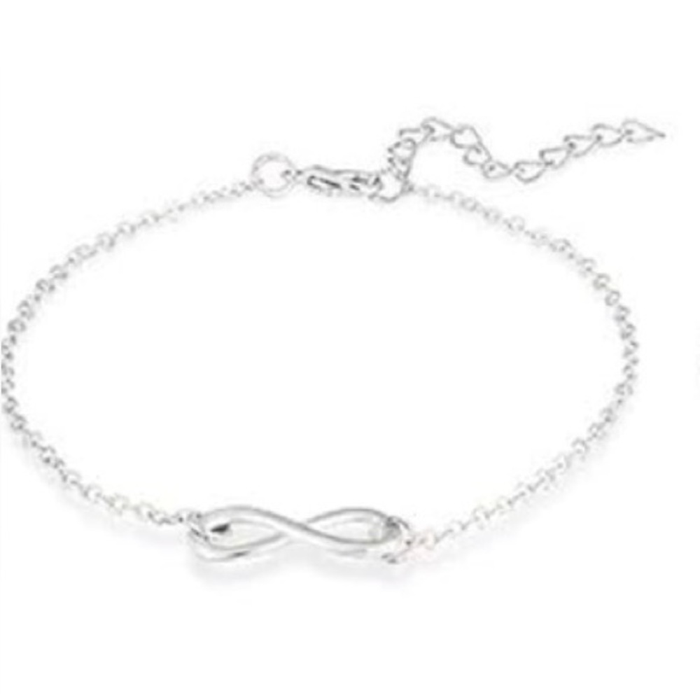 Infinity Silvertone Ankle Bracelet NEW